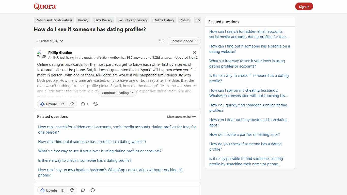 How to see if someone has dating profiles - Quora